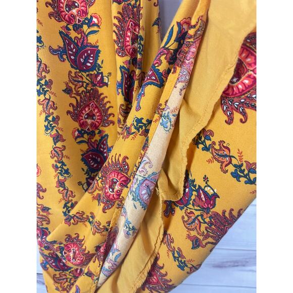 Xhilarations Boho Yellow Floral Print Sleeveless Dress Size‎ M - Picture 4 of 8